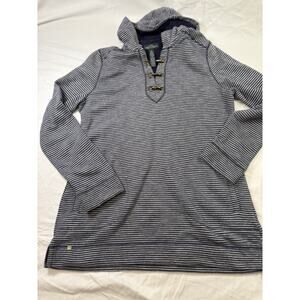 Lauren Ralph Lauren LRL Sweater Hoodie 100% Cotton Stripe Size Medium